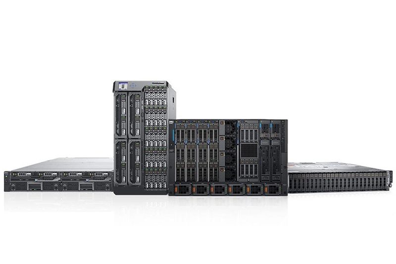 Image of Dell-EMC server, converged and hyperconverged infrastructure